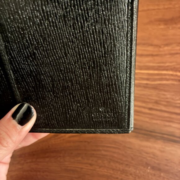 Folding Wallet in Black G Silver Hardware - Picture 9 of 12